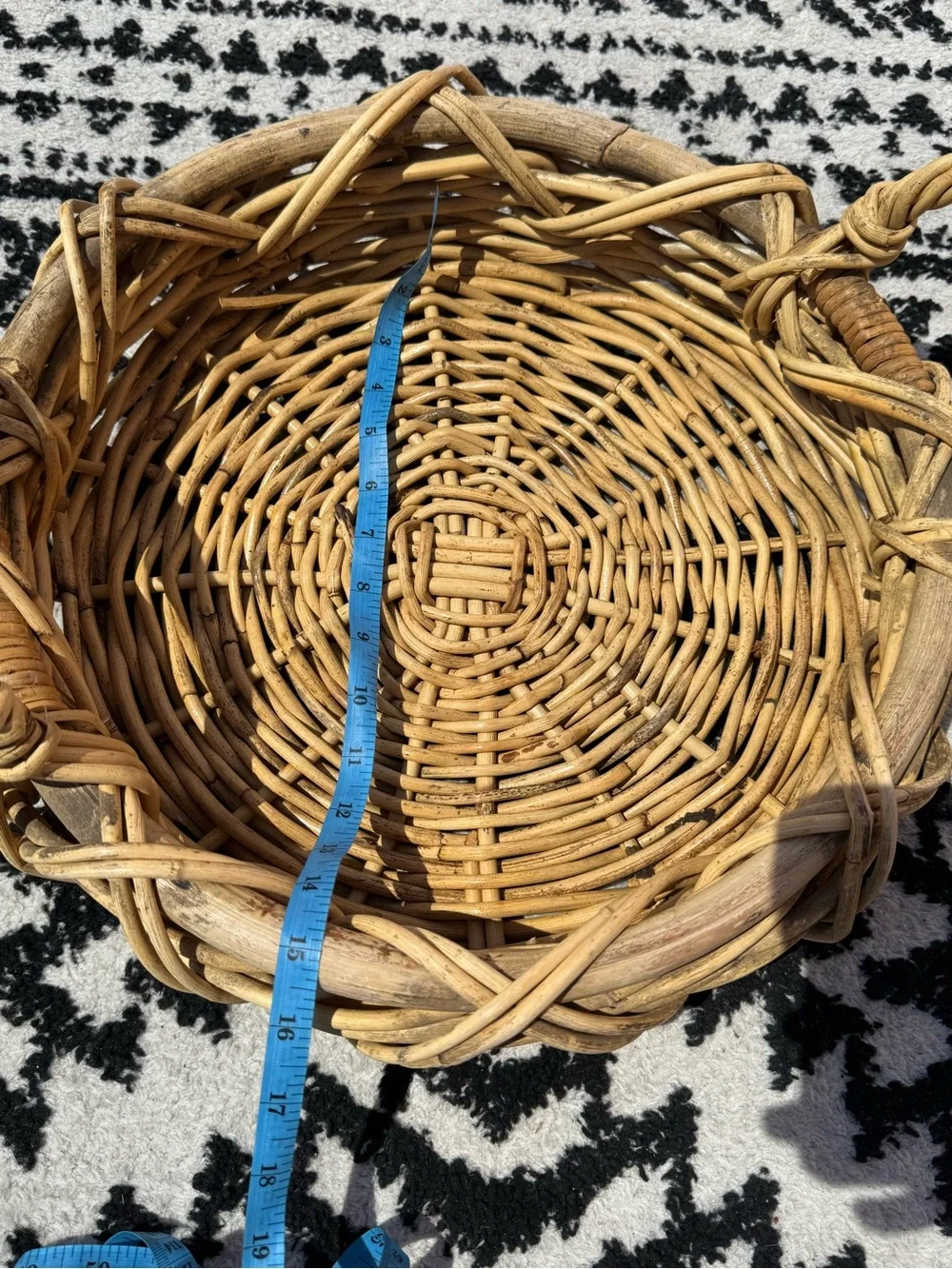 Handwoven Natural Rattan Basket - Tan